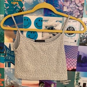 Brandy Melville Light Blue Tank Top with floral